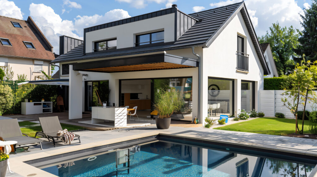 Maison moderne avec piscine, idéale pour un échange de maison en toute sécurité