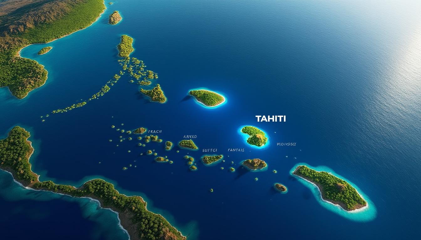 découvrez la carte détaillée de tahiti et sa localisation précise en polynésie française, avec une vue claire sur le monde et ses environs.
