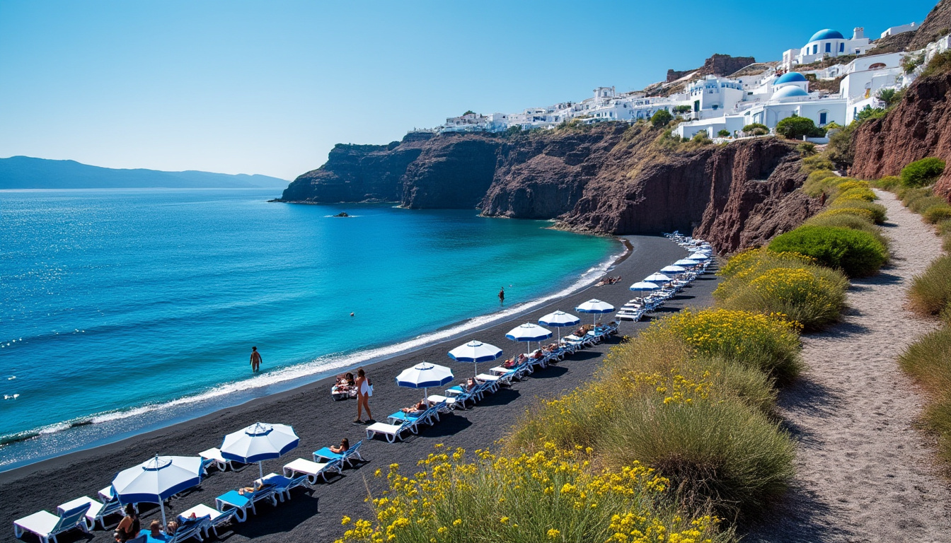 découvrez kamari à thira, santorin : un guide complet pour profiter des plages, explorer les sentiers de randonnée et visiter les sites historiques incontournables.
