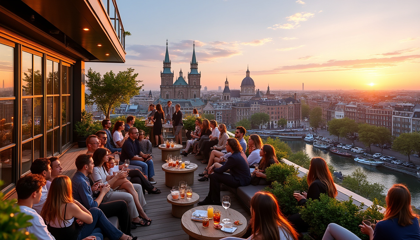 découvrez les meilleurs rooftops d'amsterdam pour profiter de bars avec vue panoramique exceptionnelle sur la ville, idéal pour une soirée inoubliable.