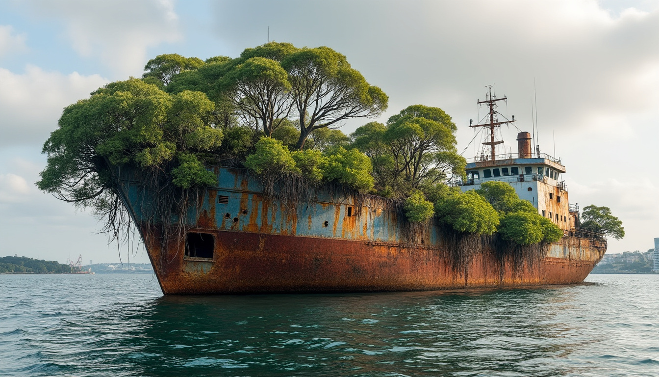 découvrez la forêt flottante de homebush bay, en australie : une étonnante oasis végétale installée sur une ancienne épave, entre nature et histoire.